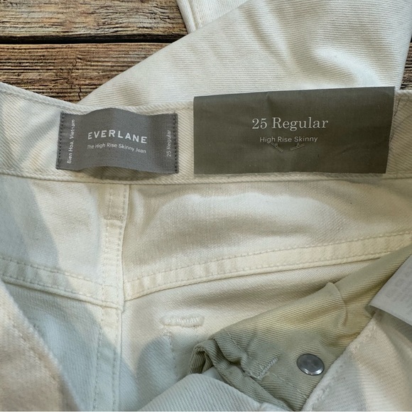 NEW Everlane High-Rise Skinny White Jeans - Size 25 - - Picture 3 of 8